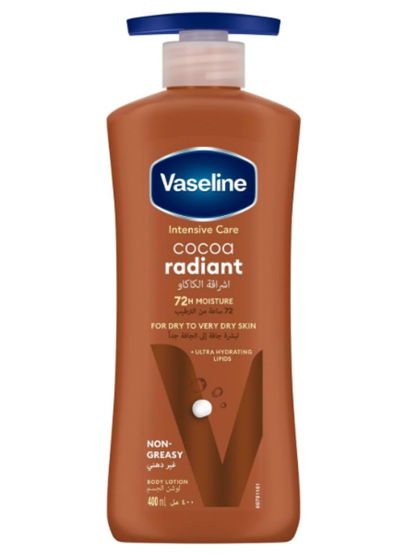 فازلين لوشن جسم إشراقة الكاكاو – ترطيب 72 ساعة للبشرة الجافة - 400 مل